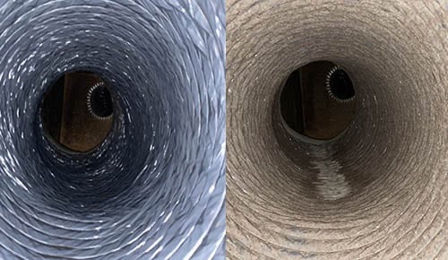 Duct cleaning before and after