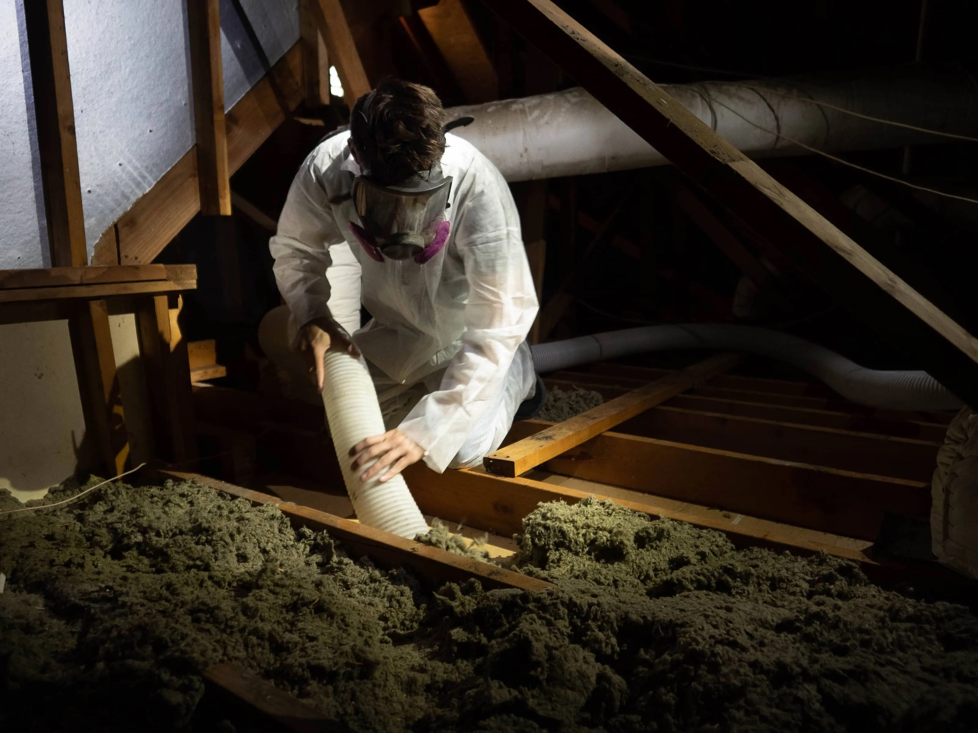 Attic with old insulation