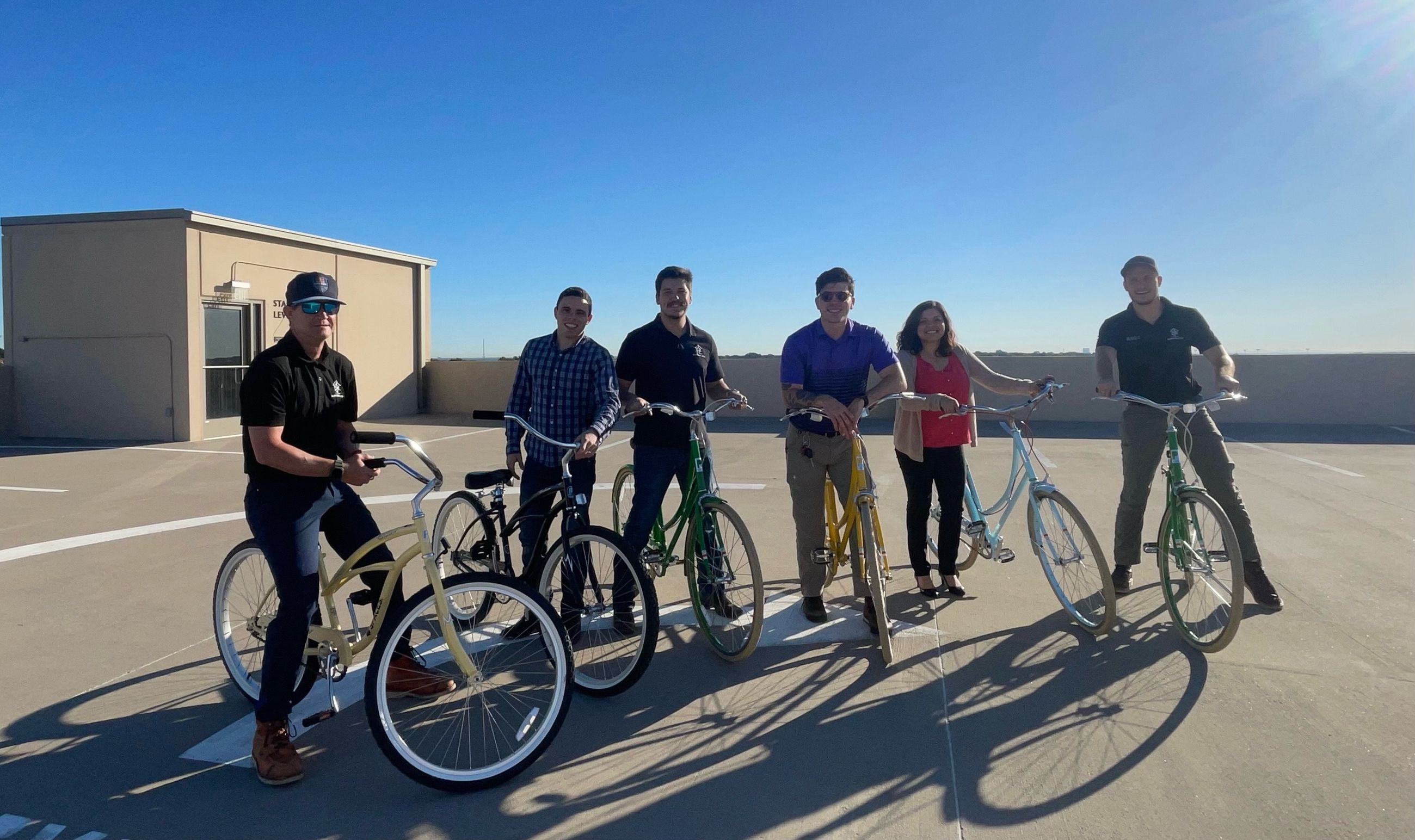 The Superior Attic team enjoying a bike outing